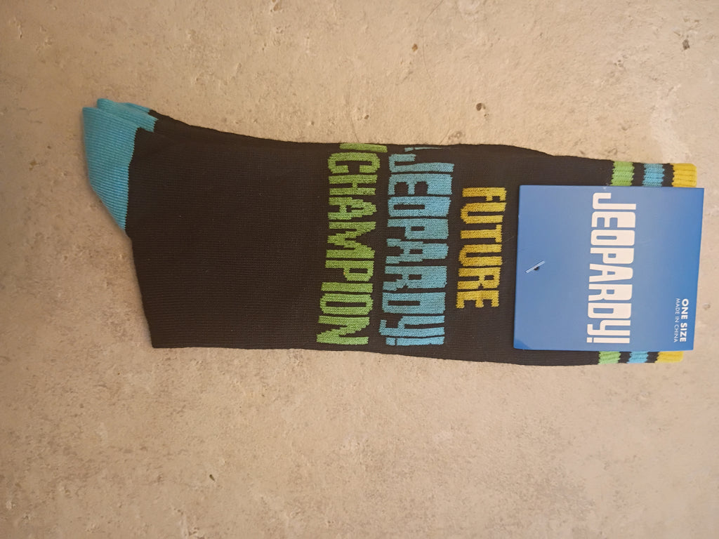 "FUTURE JEOPARDY! CHAMPION" SOCKS
