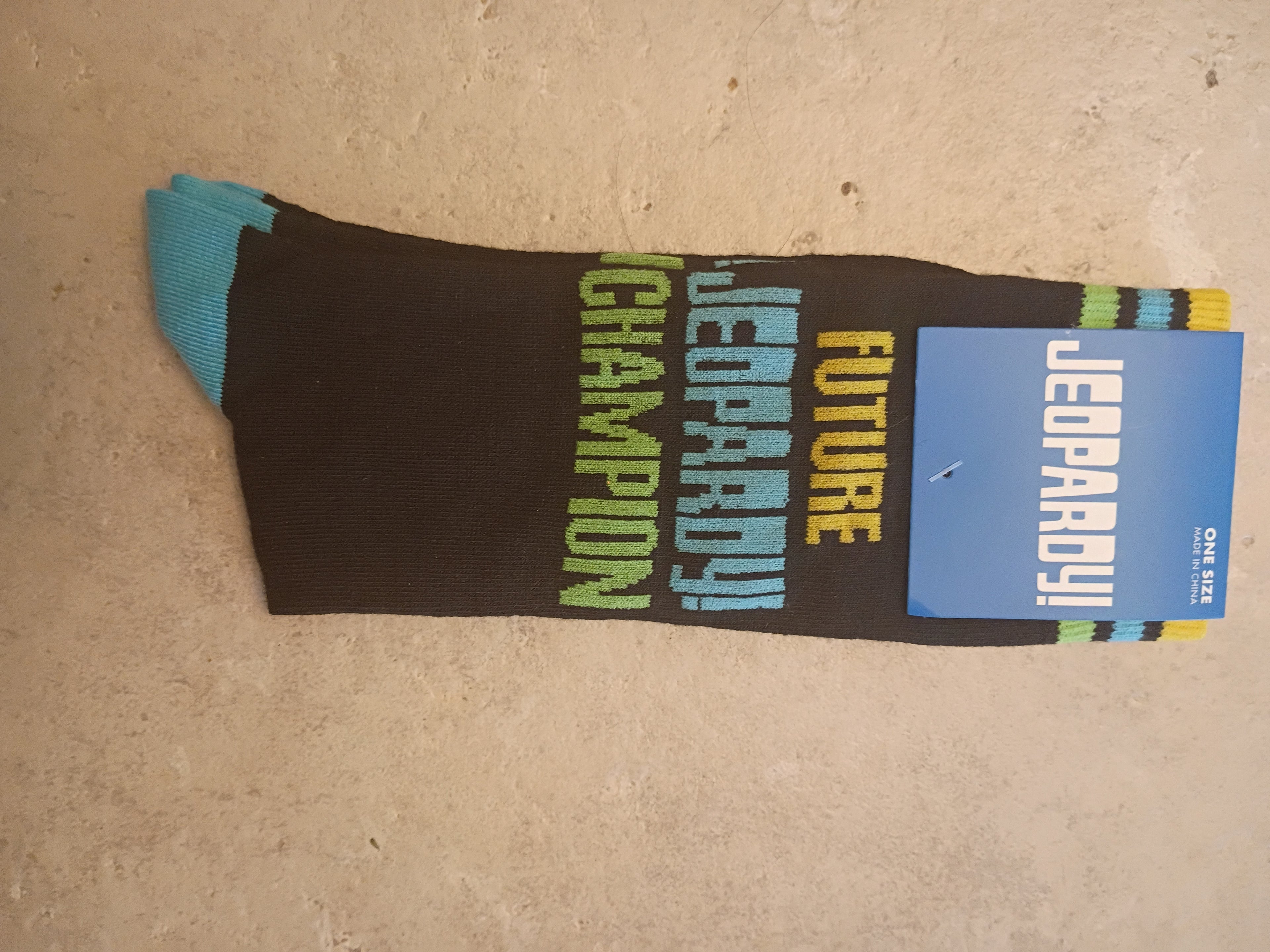 "FUTURE JEOPARDY! CHAMPION" SOCKS