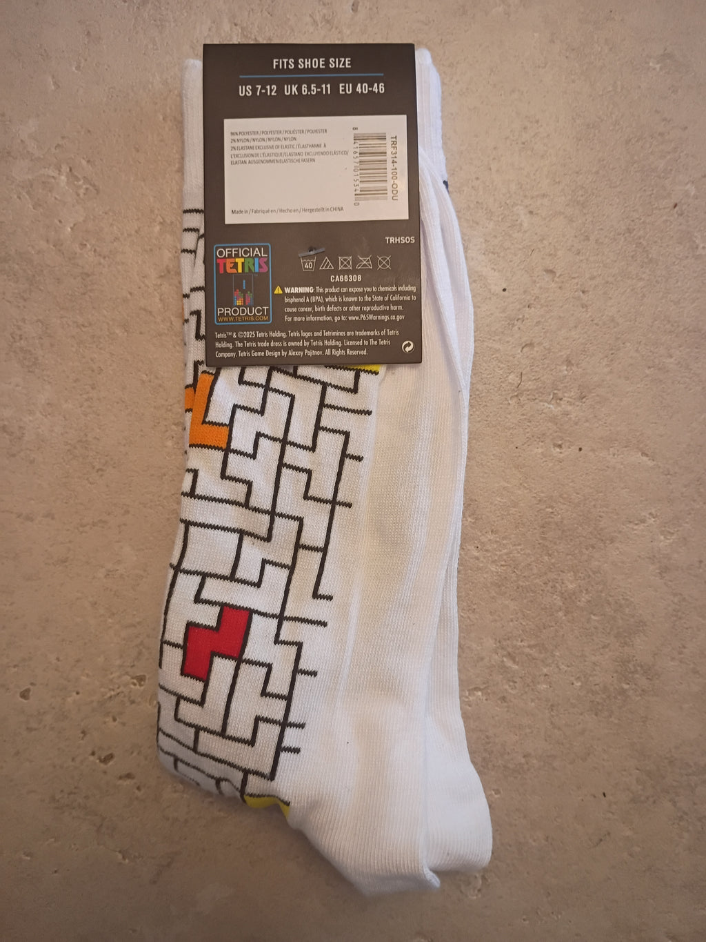 Tetris 1984 Maze Pattern Crew Socks