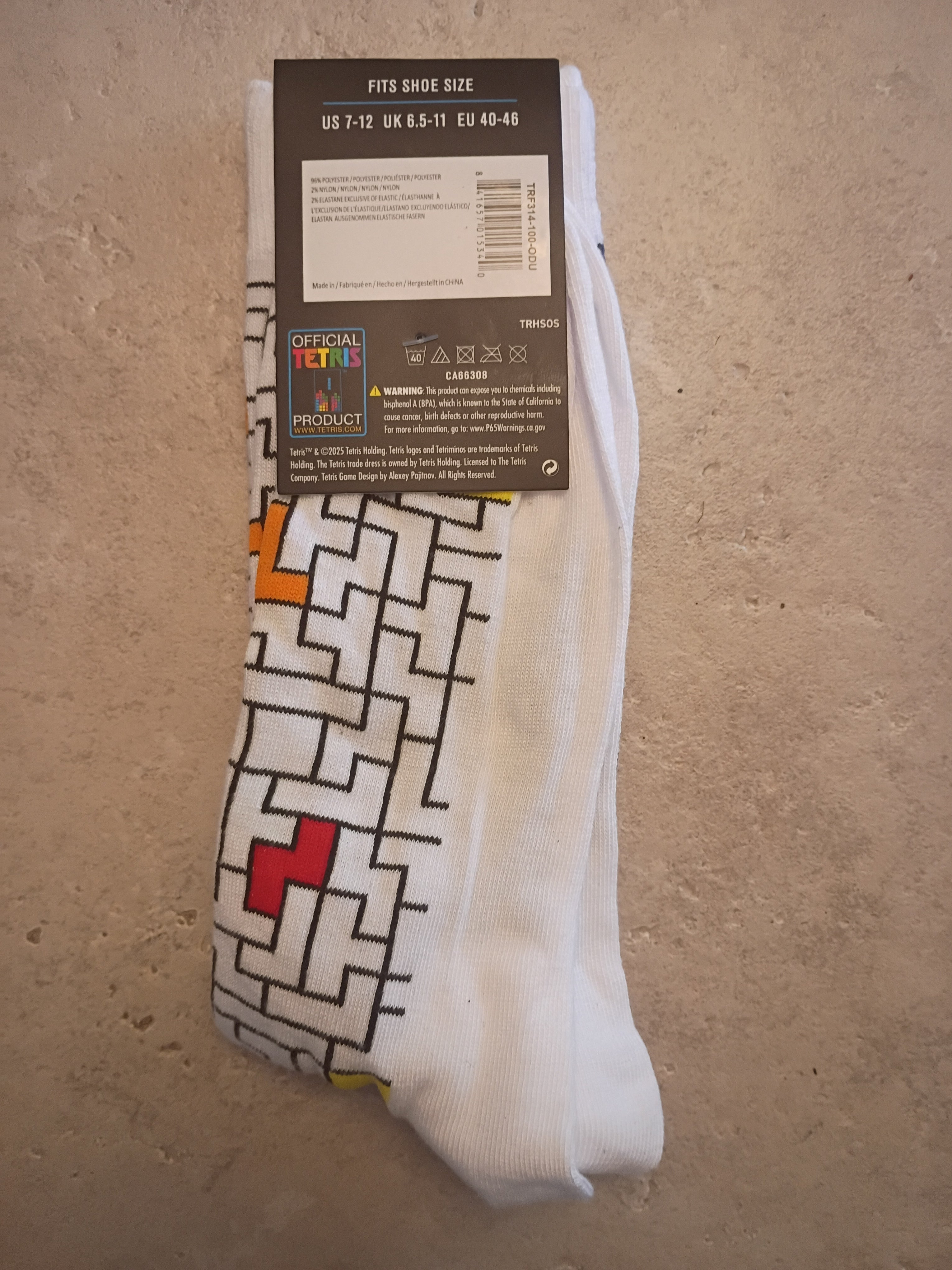 Tetris 1984 Maze Pattern Crew Socks