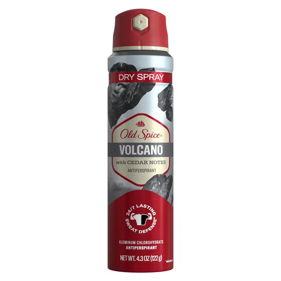 Old Spice dry spray Antiperspirant Volcano with Cedar notes