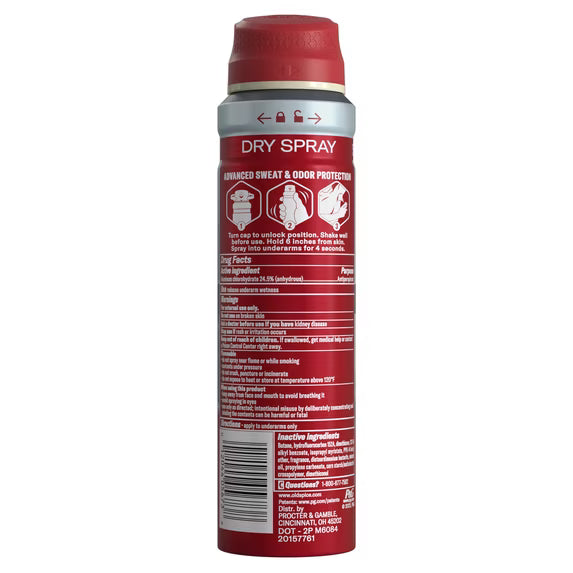 Old Spice dry spray Antiperspirant Volcano with Cedar notes