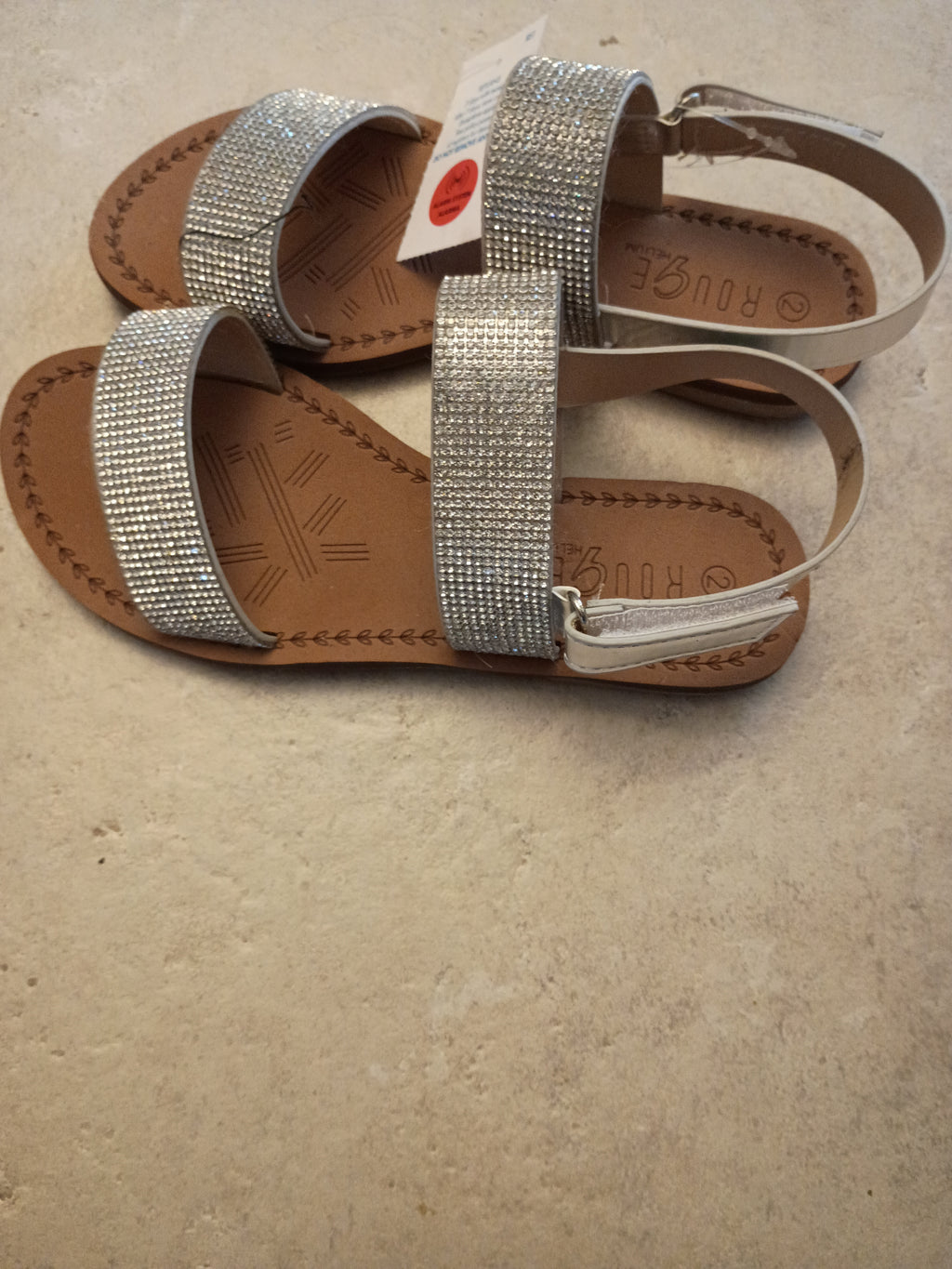 Girls Rouge Helium Rhinestone Strappy Sandals - Size 2 Kids