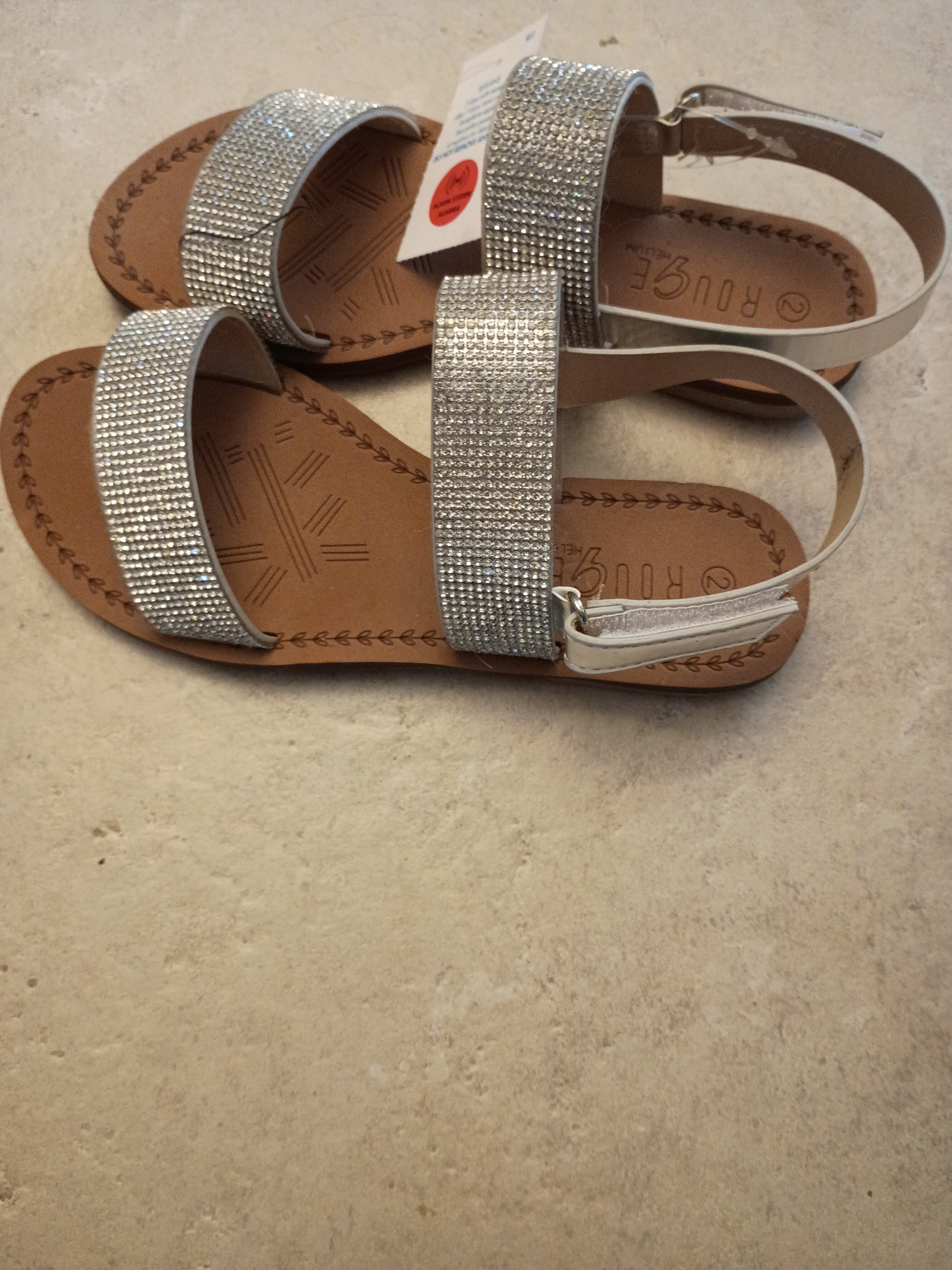 Girls Rouge Helium Rhinestone Strappy Sandals - Size 2 Kids