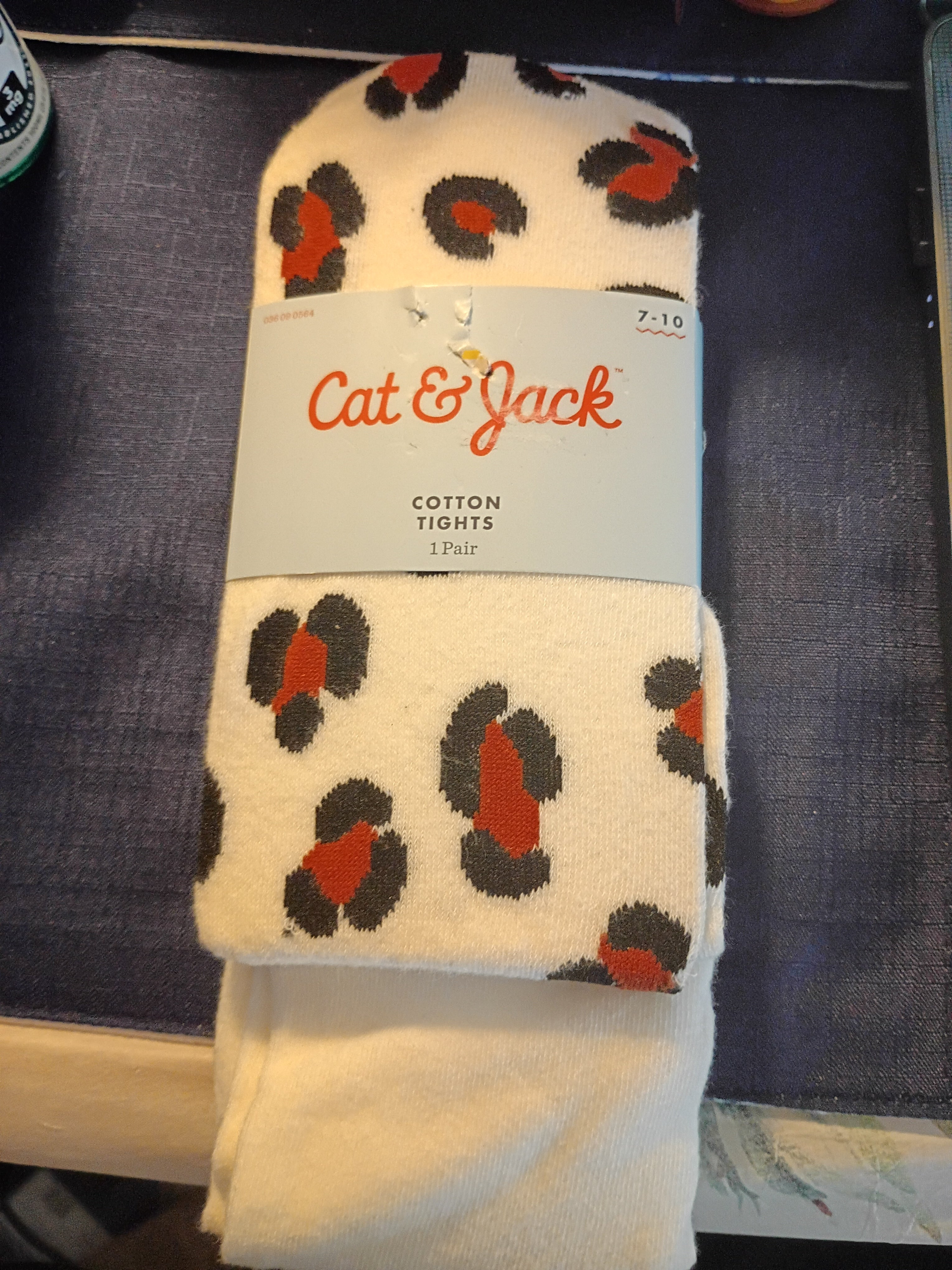 Cat & Jack Leopard printed cotton tights