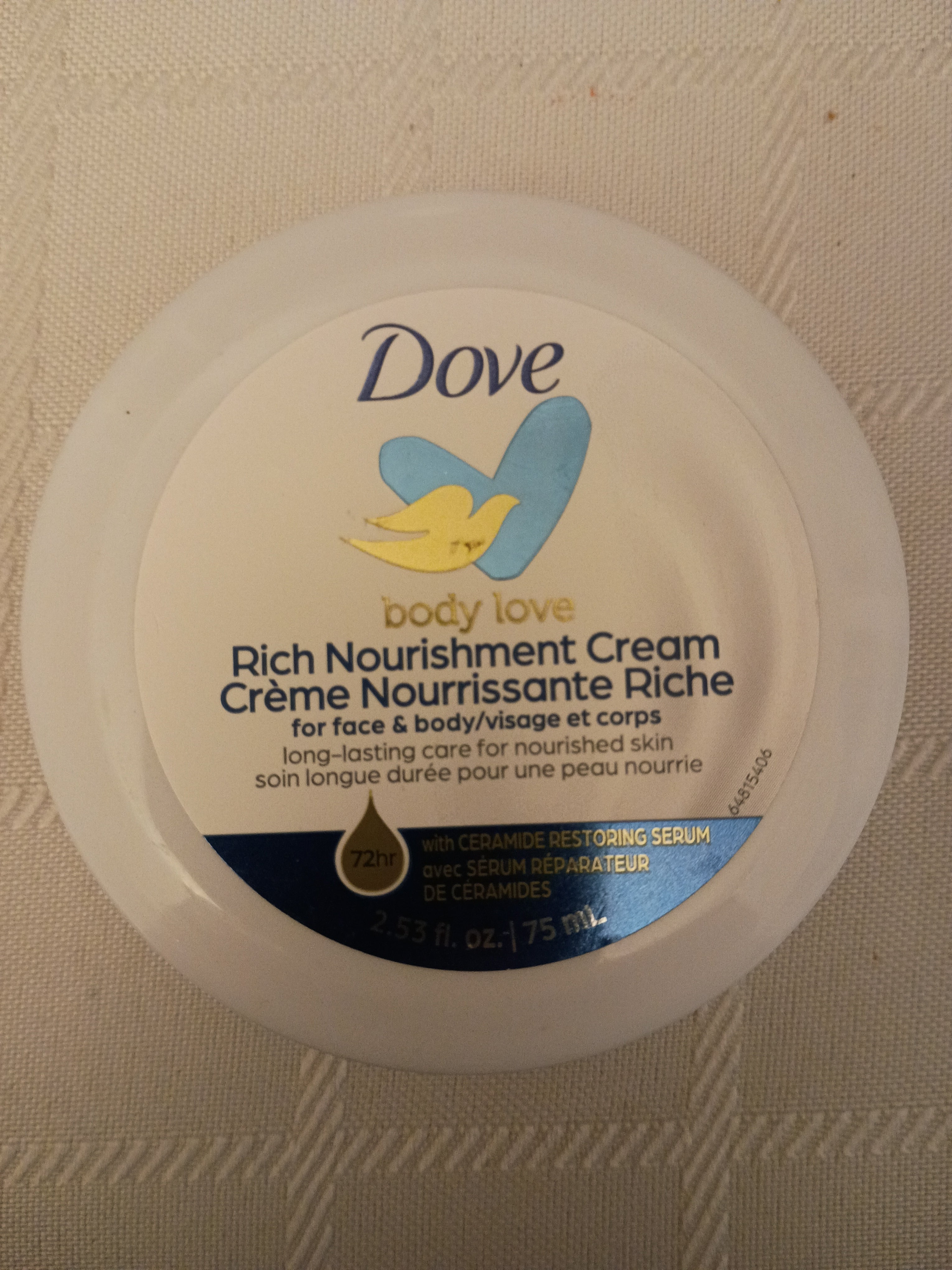 Dove body love Rich nourishment cream long-lasting care 72 hours