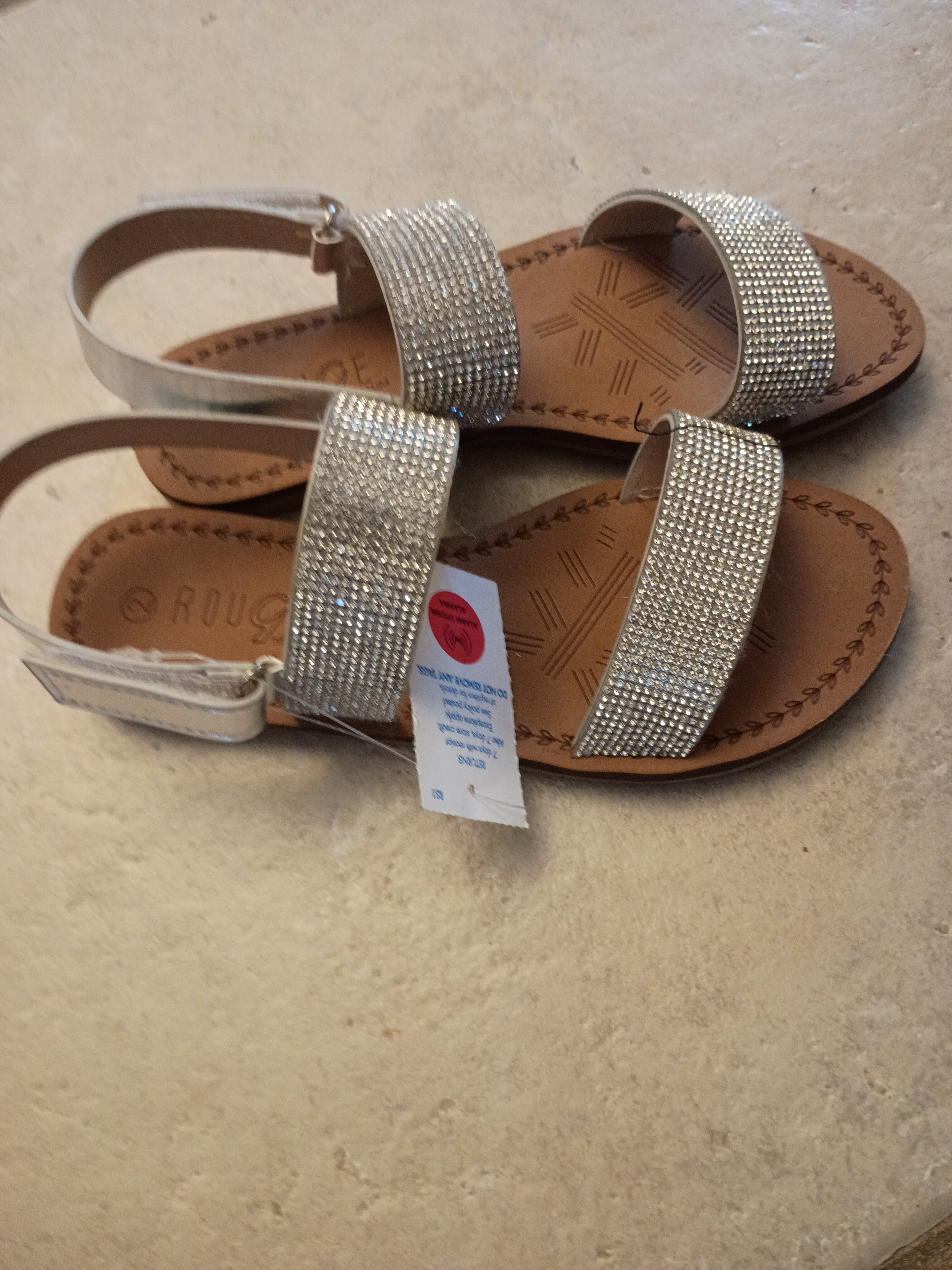 Girls Rouge Helium Rhinestone Strappy Sandals - Size 2 Kids