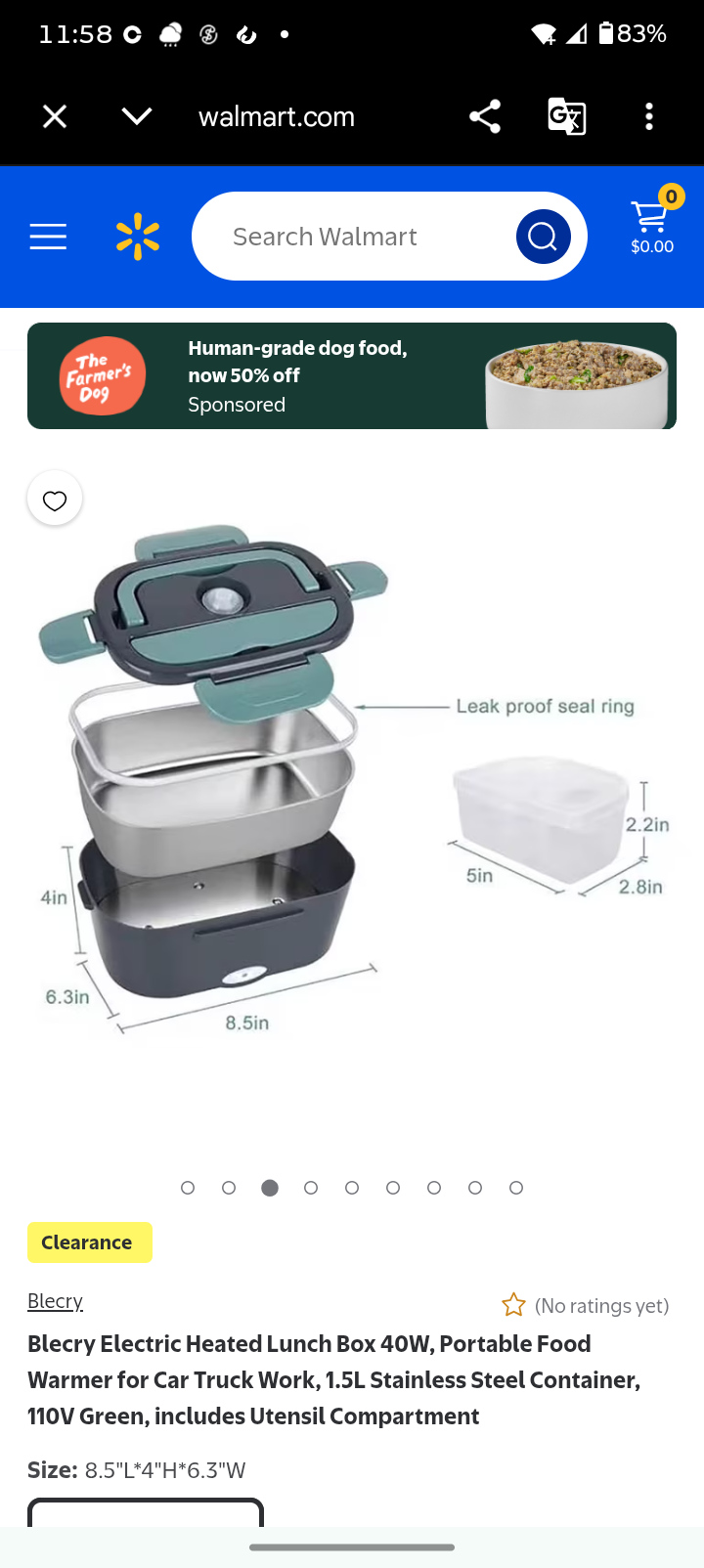 Portable heating warming lunch box