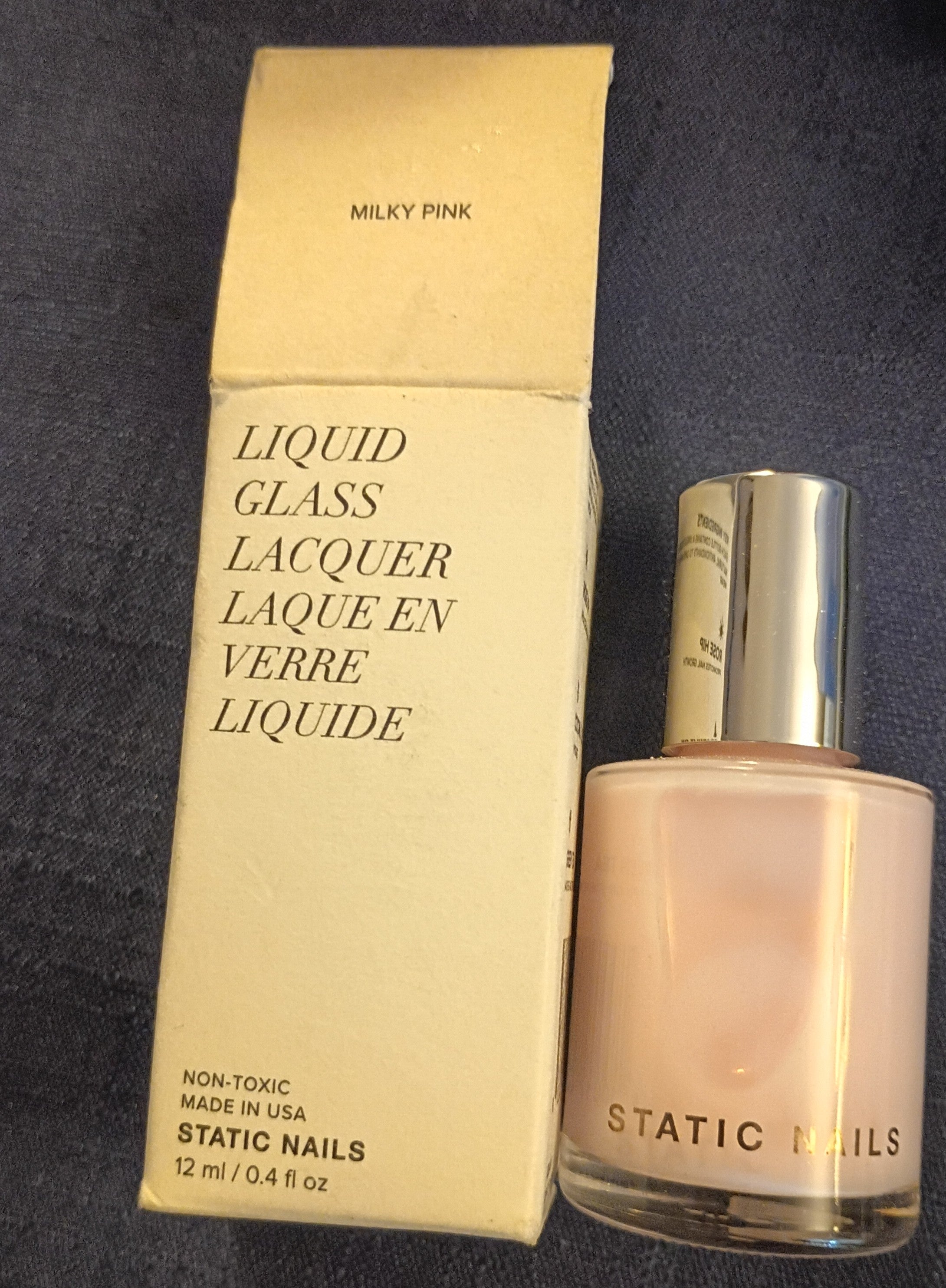 This is static nails milky pink nail polish liquid glass liqueur