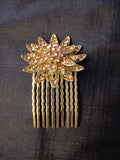 Pink Rhinestone Flower Bridal Hair Comb – Vintage Inspired Starburst Updo Clip
