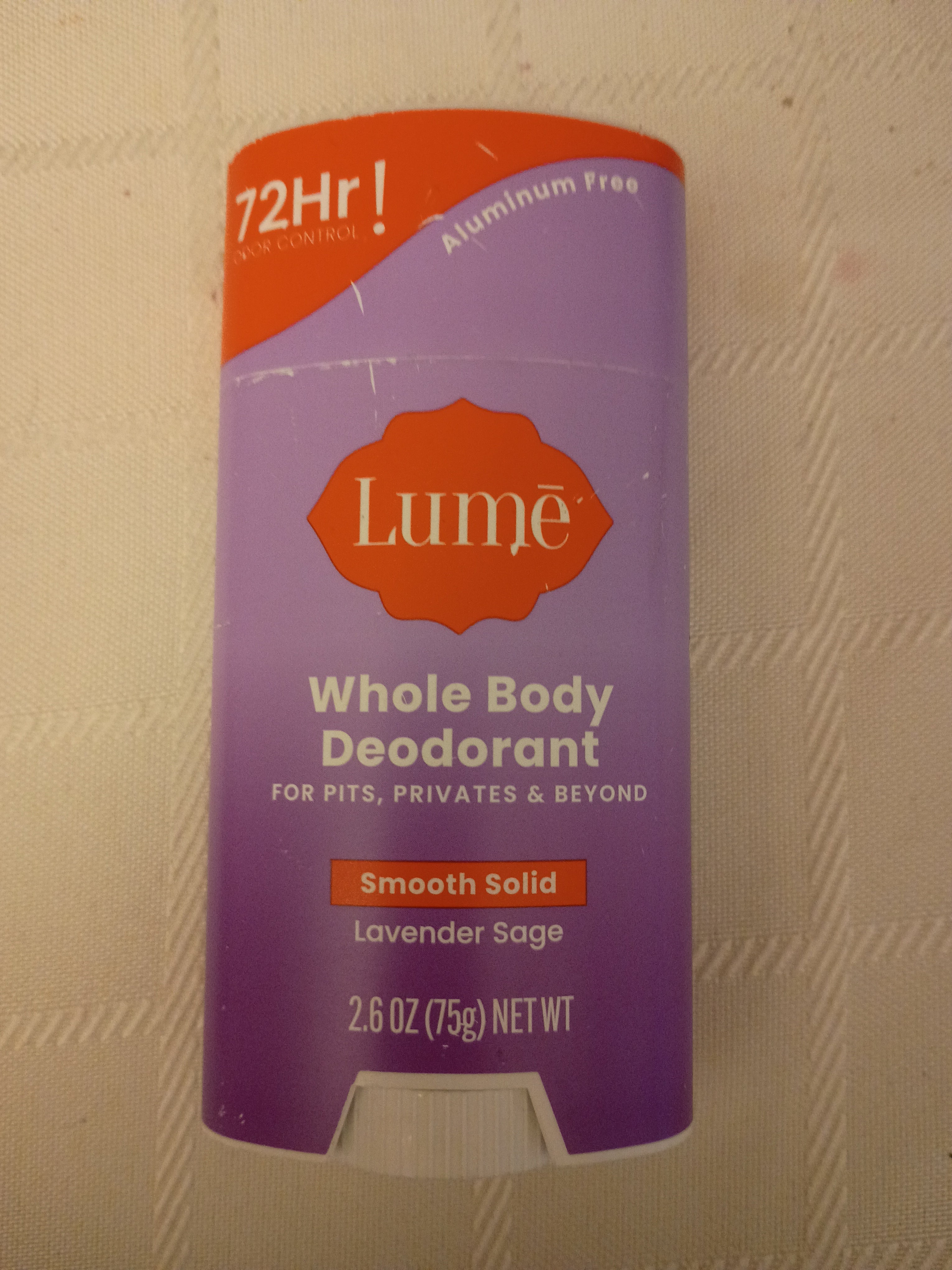 Lume 72-hour odor control aluminum-free whole body deodorant
