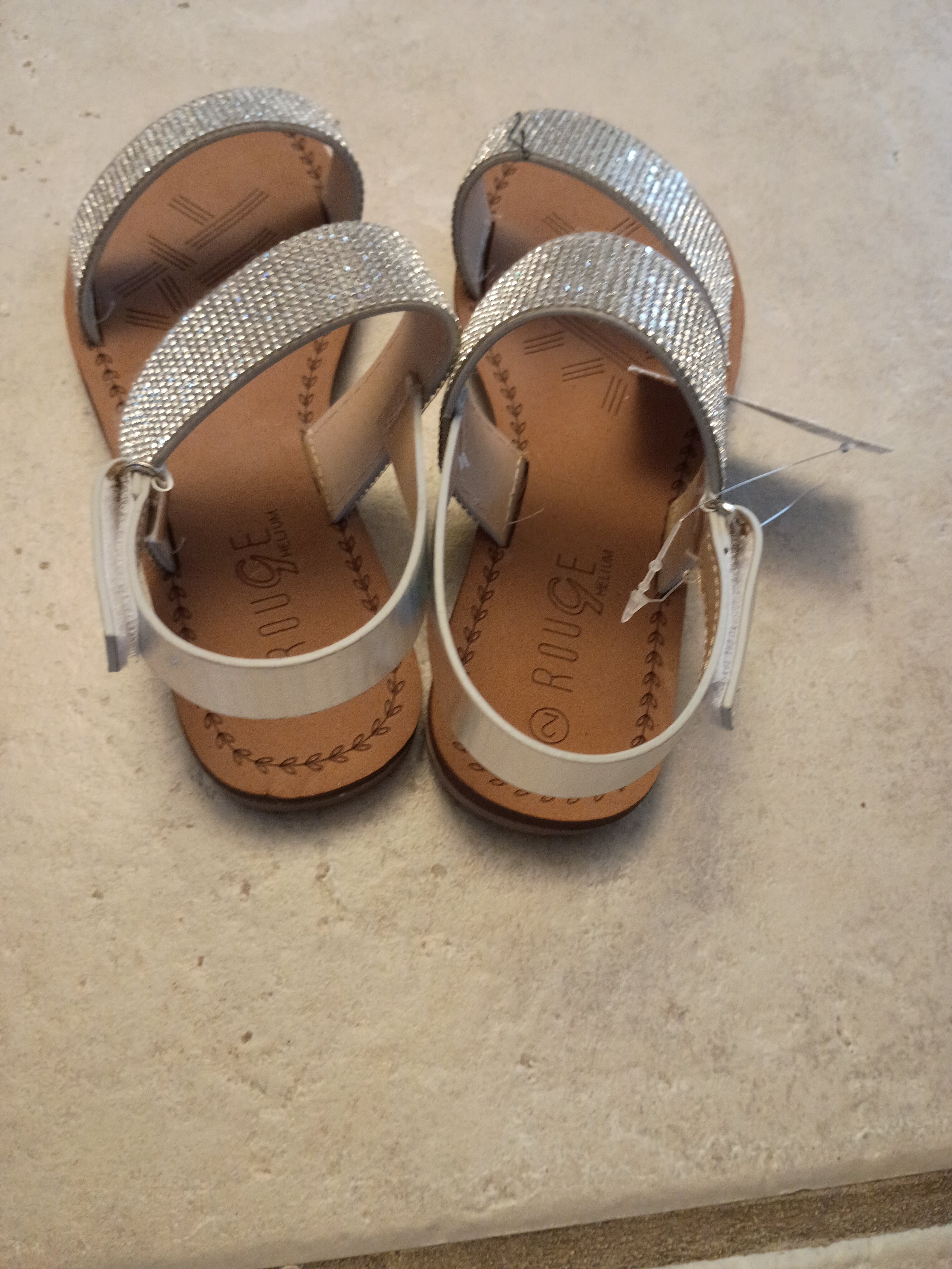 Girls Rouge Helium Rhinestone Strappy Sandals - Size 2 Kids