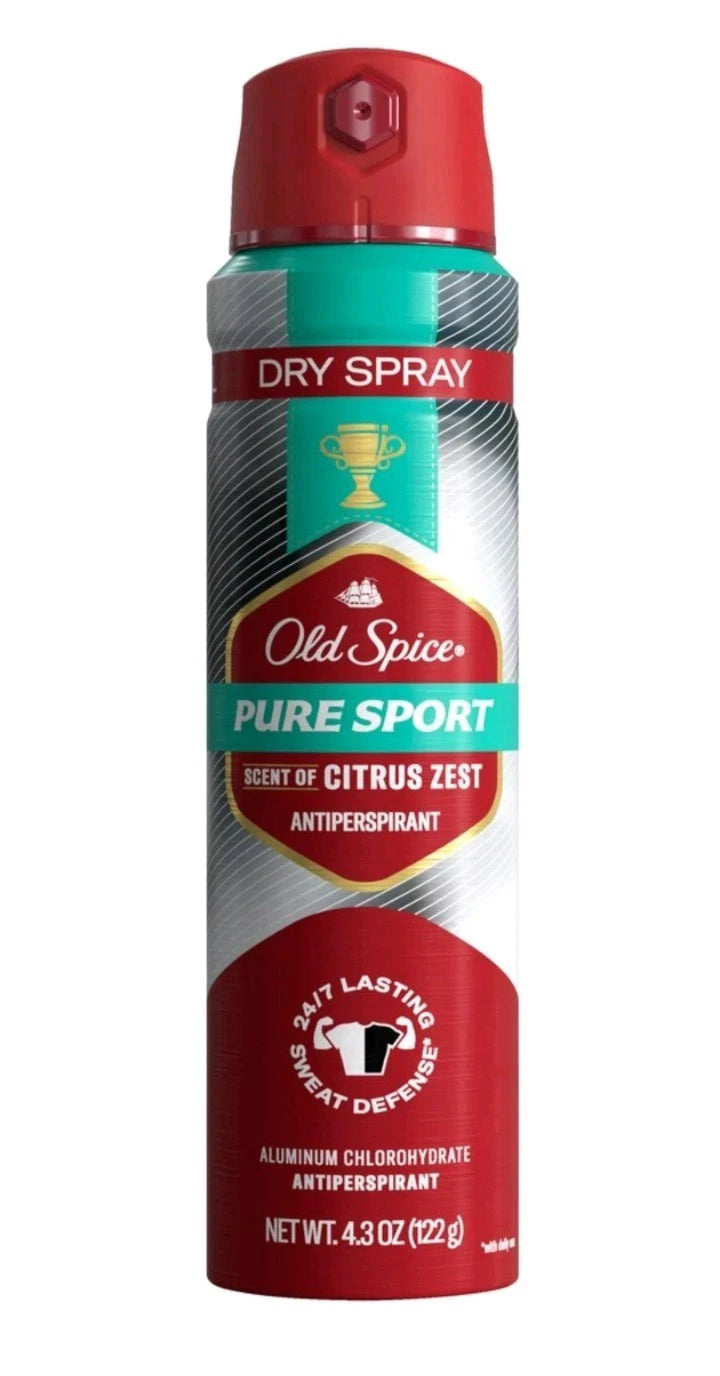 Xl Dry Spray Old Spice Pure Sport Sent of Citrus Zest Antiperspirant