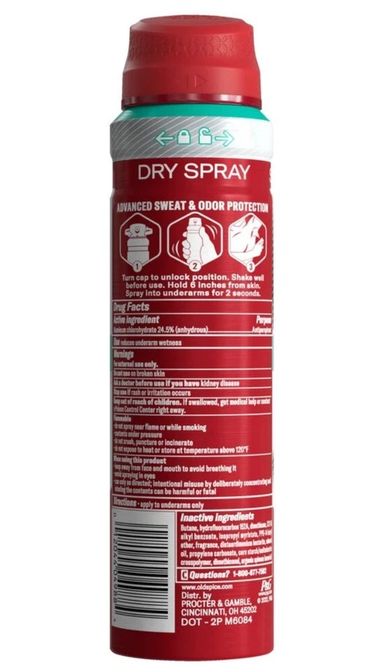 Xl Dry Spray Old Spice Pure Sport Sent of Citrus Zest Antiperspirant